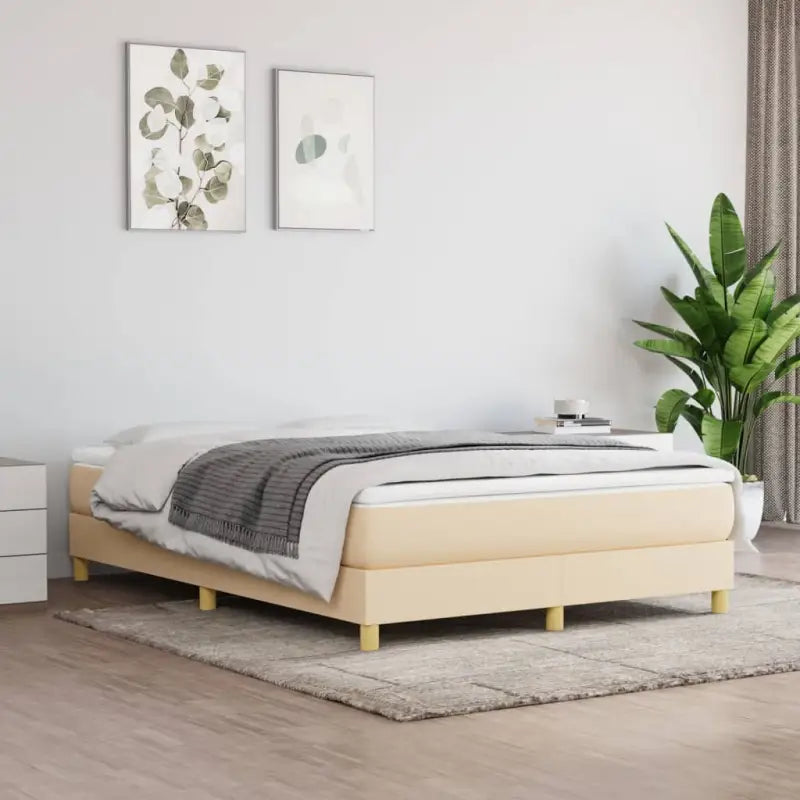 Bedframe met multiplex lattenbodem voor een comfortabele nachtrust - Crème / 140 x 190 cm / 25 cm - Bedden & bedframes