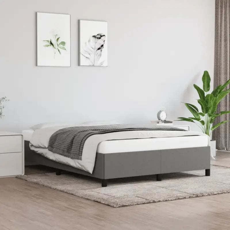 Bedframe met multiplex lattenbodem voor een stevige ademende slaapplaats - Donkergrijs / 140 x 190 cm / 35 cm - Bedden