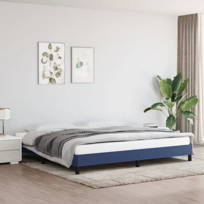 Bedframe met multiplex lattenbodem voor een stevige ademende slaapplaats - Blauw / 200 x 200 cm / 25 cm - Bedden &