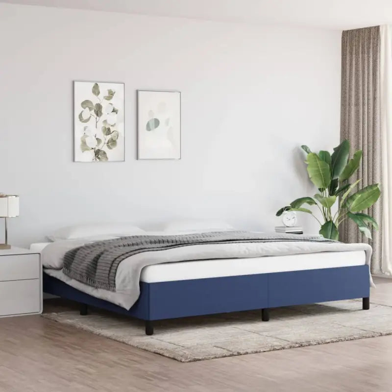 Bedframe met multiplex lattenbodem voor een stevige ademende slaapplaats - Blauw / 200 x 200 cm / 35 cm - Bedden &