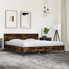 Bedframe van bewerkt hout voor een stabiele en duurzame slaapruimte - Gerookt eiken / 180 x 200 cm - Bedden & bedframes