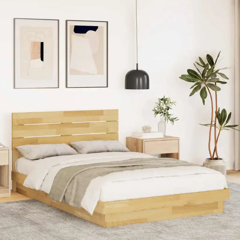 Bedframe van massief eikenhout voor een stabiele en stijlvolle slaapkamer - Bedden & bedframes