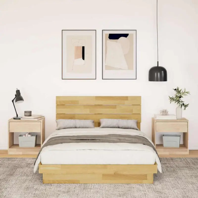 Bedframe van massief eikenhout voor een stabiele en stijlvolle slaapkamer - Bedden & bedframes