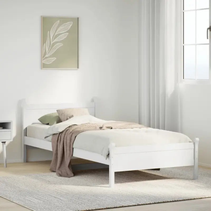 Bedframe van massief grenenhout met extra opbergruimte voor je slaapkamer - Wit / 90 x 190 cm - Bedden & bedframes