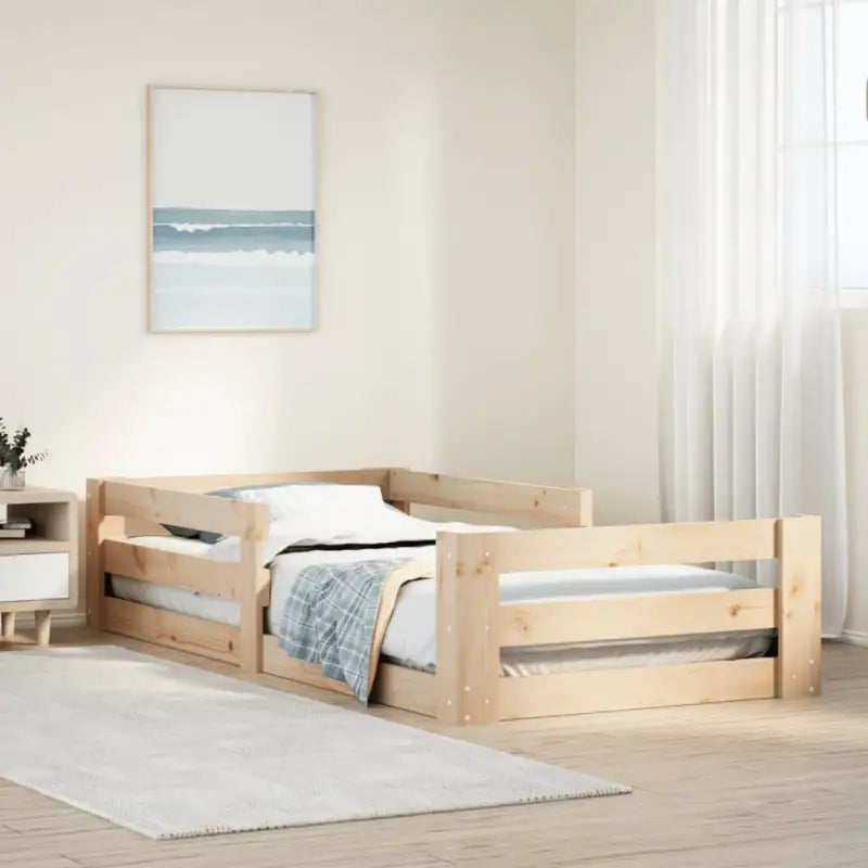 Bedframe van massief grenenhout met extra opbergruimte - Naturel / 100 x 200 cm - Bedden & bedframes