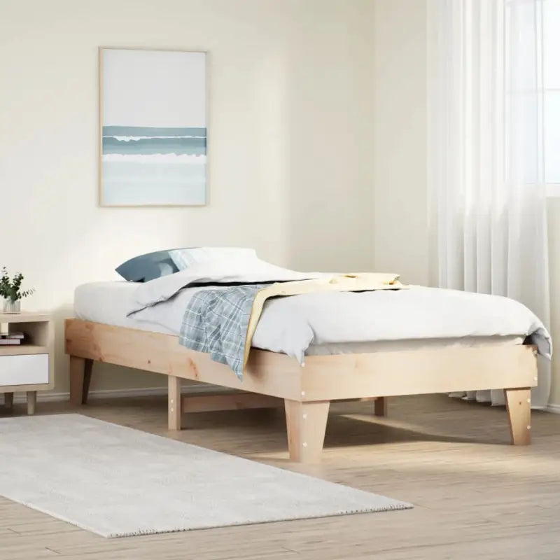Bedframe van massief grenenhout met extra opbergruimte voor elke slaapkamer - Naturel / 100 x 200 cm - Bedden &