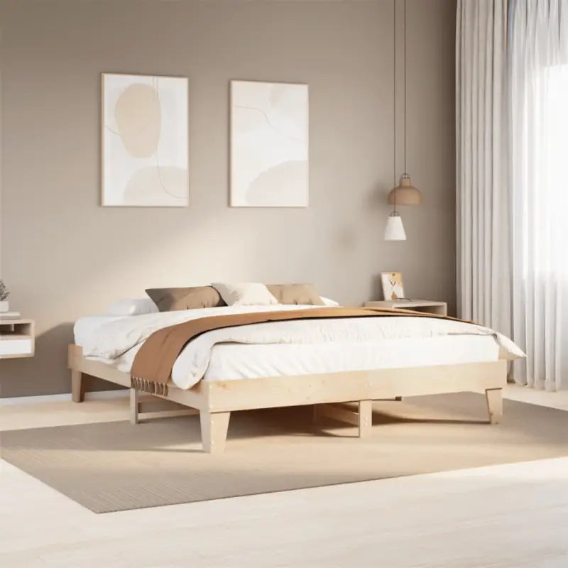 Bedframe van massief grenenhout met extra opbergruimte voor elke slaapkamer - Naturel / 200 x 200 cm - Bedden &