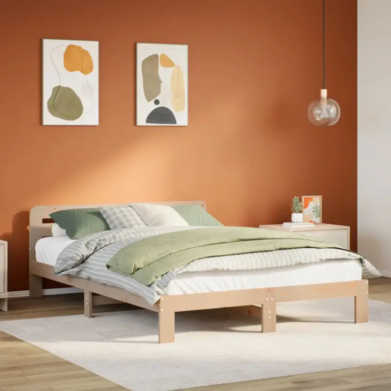 Bedframe van massief grenenhout met extra opbergruimte voor elke slaapkamer - Naturel / 140 x 190 cm - Bedden &