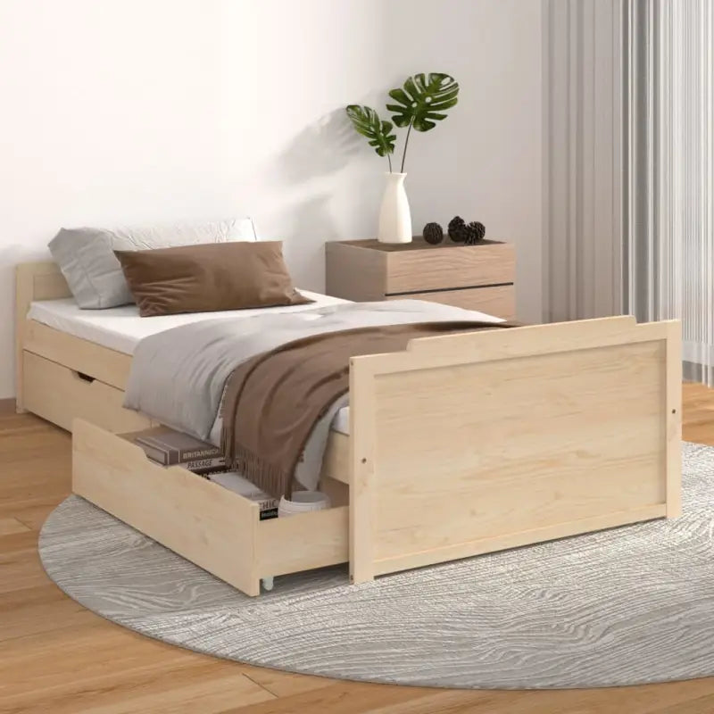 Bedframe van massief grenenhout met rustieke uitstraling - Bruin - Bedden & bedframes