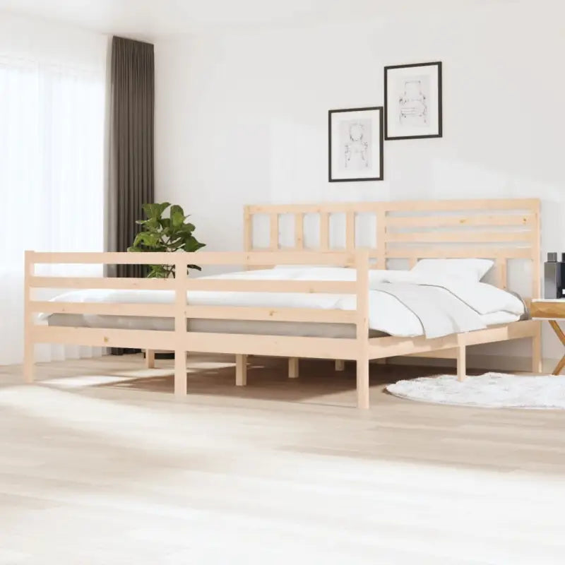Bedframe van massief grenenhout met tijdloos ontwerp voor slaapkamer - Naturel / 180 x 200 cm - Bedden & bedframes