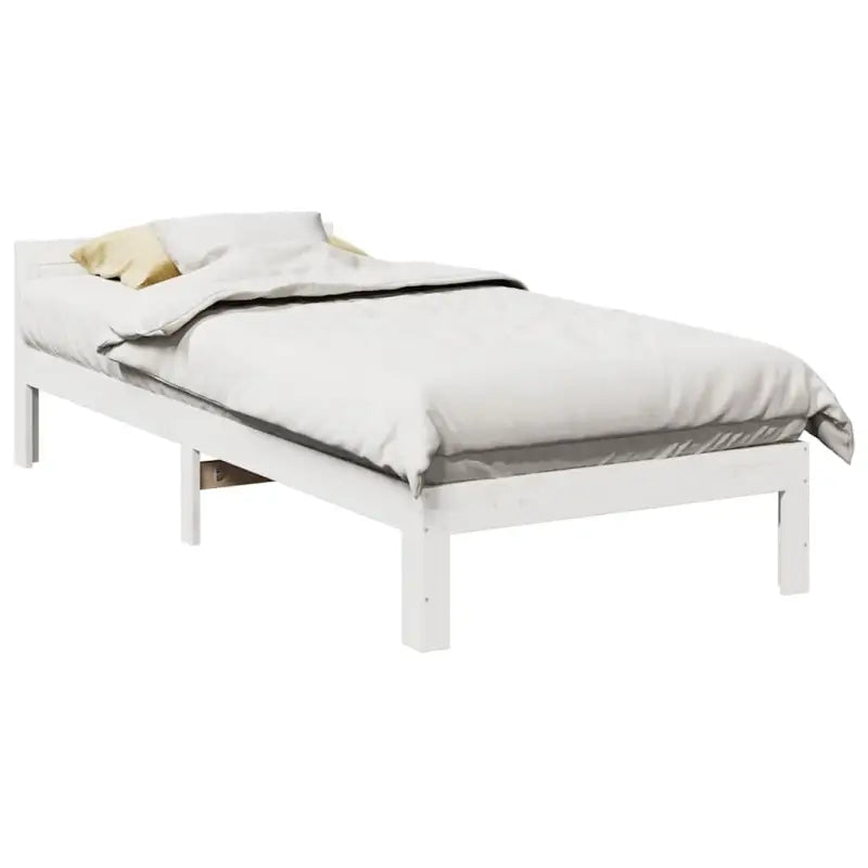 Bedframe van massief grenenhout met voorgeboorde gaten for een stabiele slaapplek - Wit / 90 x 200 cm - Bedden &