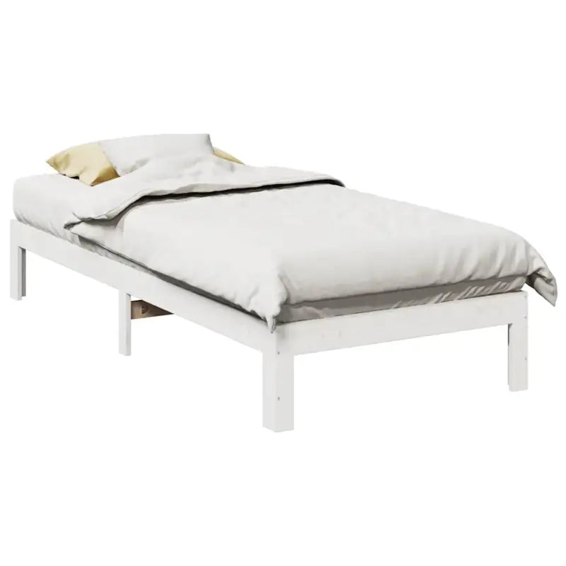Bedframe van massief grenenhout met voorgeboorde gaten voor een goede nachtrust - Wit / 90 x 200 cm - Bedden & bedframes