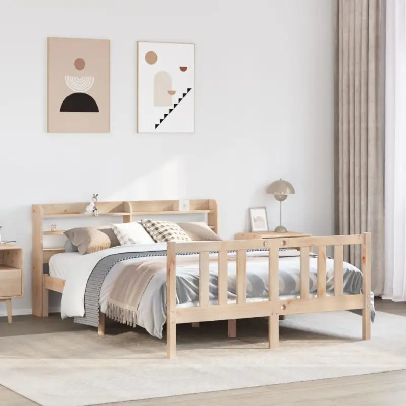 Bedframe van massief grenenhout voor een comfortabele en natuurlijke slaap - Bruin / 150 x 200 cm - Bedden & bedframes
