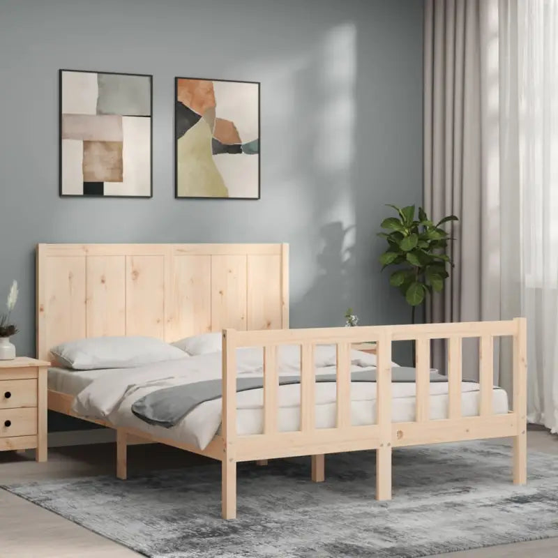 Bedframe van massief grenenhout voor een comfortabele slaapkamer - Naturel / 140 x 200 cm - Bedden & bedframes