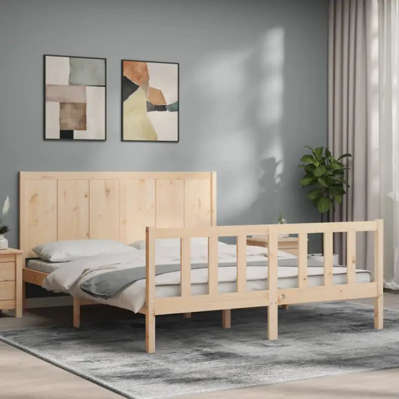 Bedframe van massief grenenhout voor een comfortabele slaapkamer - Naturel / 160 x 200 cm - Bedden & bedframes