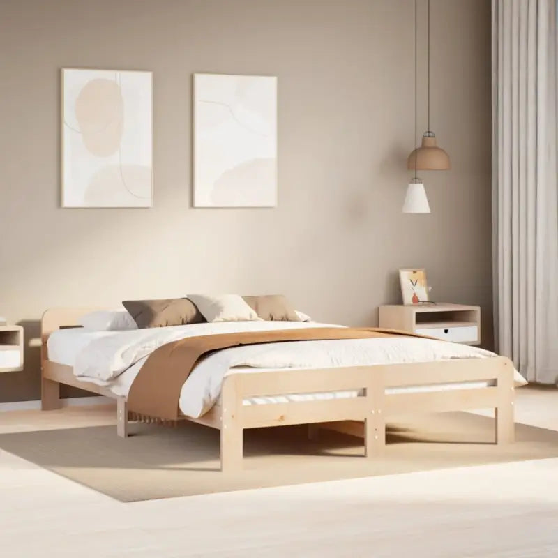 Bedframe van massief grenenhout voor een goede nachtrust - Naturel / 160 x 200 cm - Bedden & bedframes