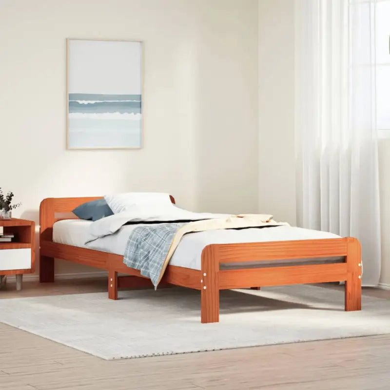 Bedframe van massief grenenhout voor een goede nachtrust - Wasbruin / 100 x 200 cm - Bedden & bedframes