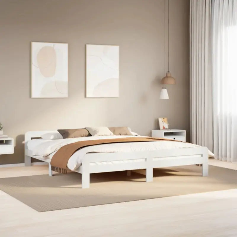 Bedframe van massief grenenhout voor een goede nachtrust - Wit / 180 x 200 cm - Bedden & bedframes