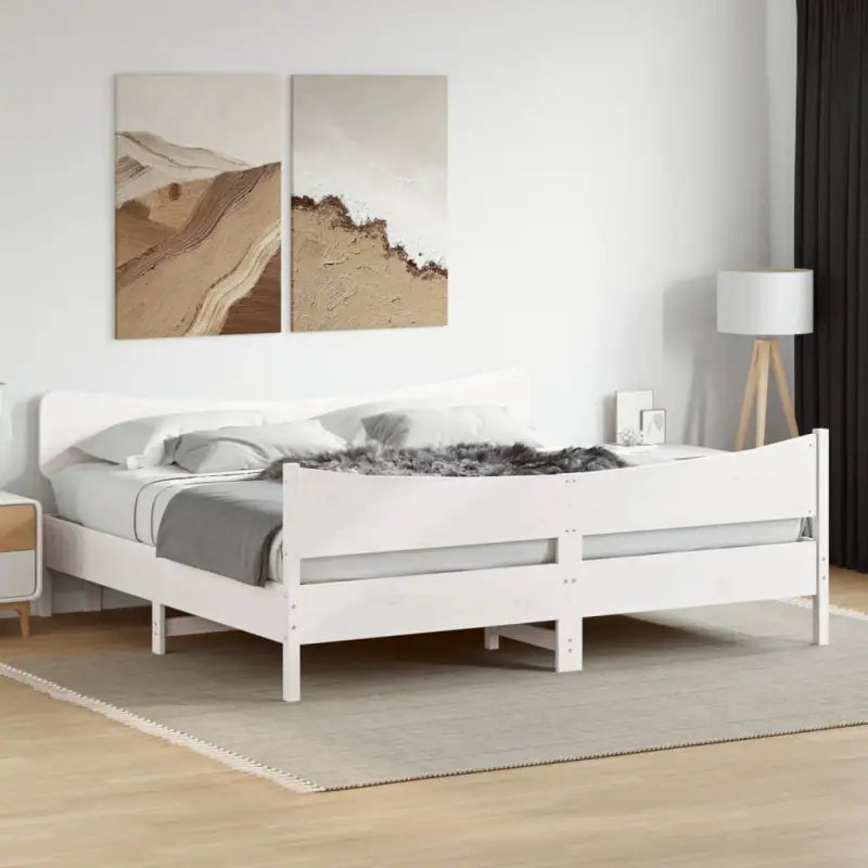 Bedframe van massief grenenhout voor een goede nachtrust - Wit / 200 x 200 cm - Bedden & bedframes