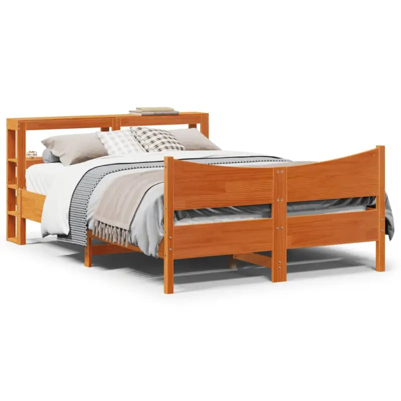 Bedframe van massief grenenhout voor een stabiele en duurzame slaapplaats - Wasbruin / 140 x 200 cm - Bedden & bedframes