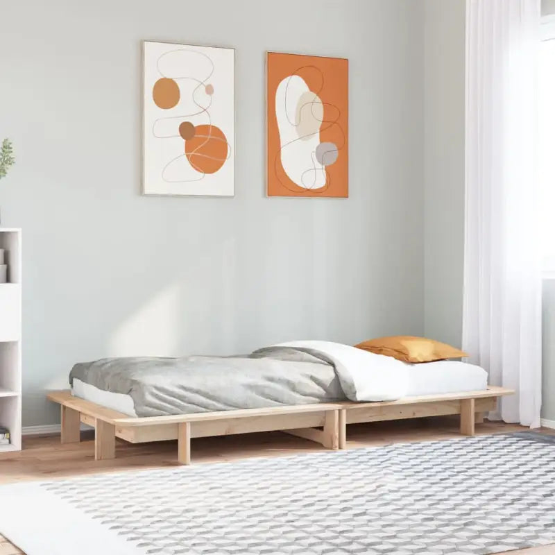Bedframe van massief grenenhout voor een stabiele en duurzame slaapkamer - Naturel / 90 x 190 cm - Bedden & bedframes