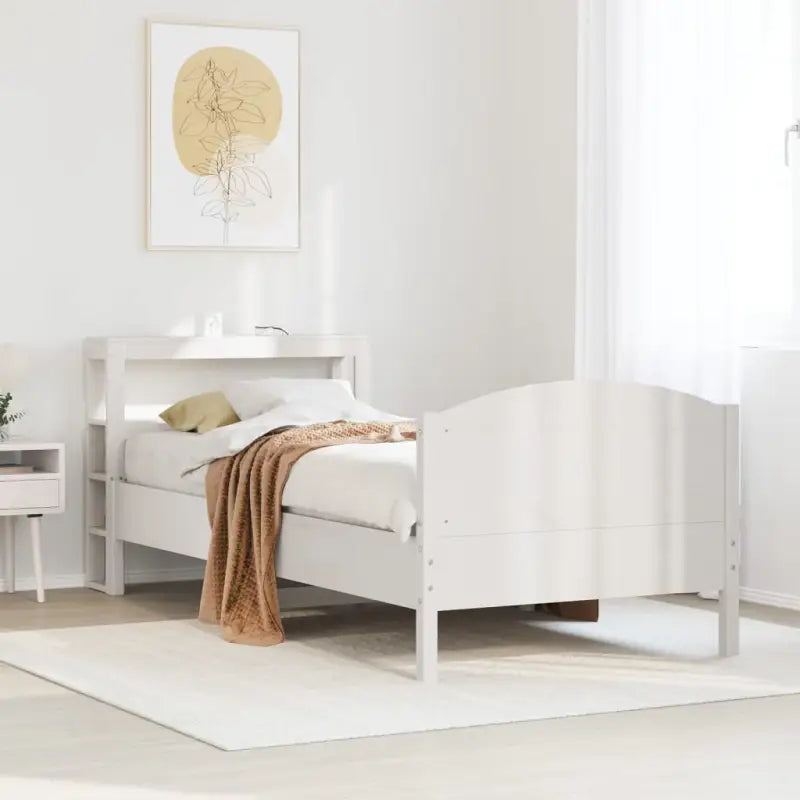 Bedframe van massief grenenhout voor een stabiele en duurzame slaapkamer - Wit / 75 x 190 cm - Bedden & bedframes