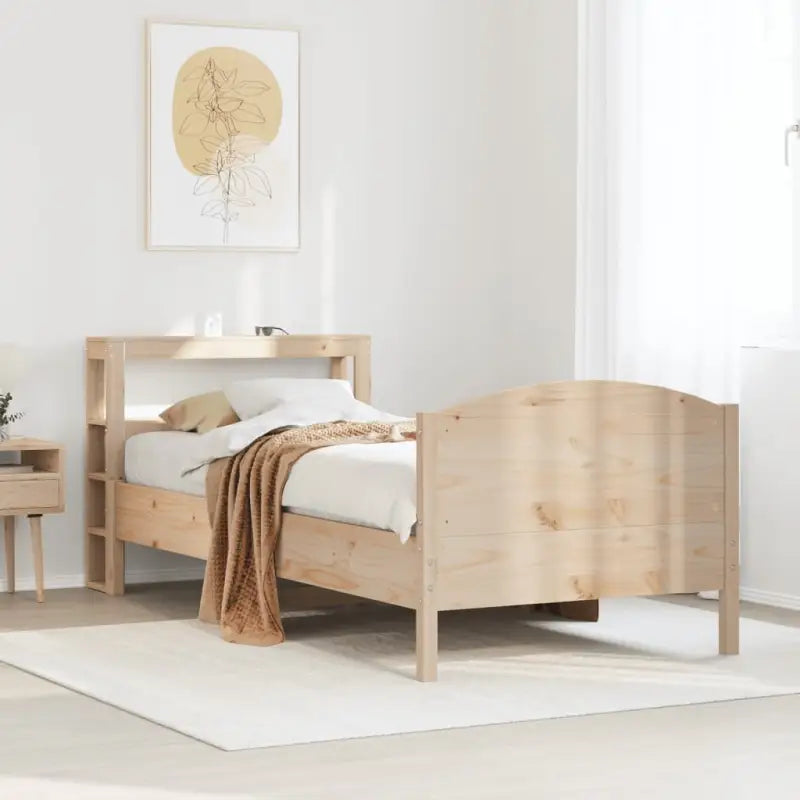 Bedframe van massief grenenhout voor een stabiele en duurzame slaapkamer - Naturel / 75 x 190 cm - Bedden & bedframes