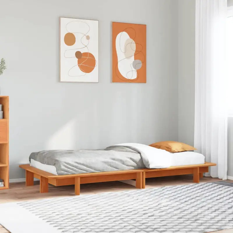 Bedframe van massief grenenhout voor een stabiele en duurzame slaapkamer - Wasbruin / 90 x 190 cm - Bedden & bedframes