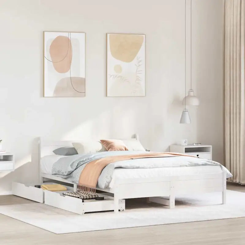 Bedframe van massief grenenhout voor een stabiele en duurzame slaapplaats - Wit / 120 x 190 cm - Bedden & bedframes