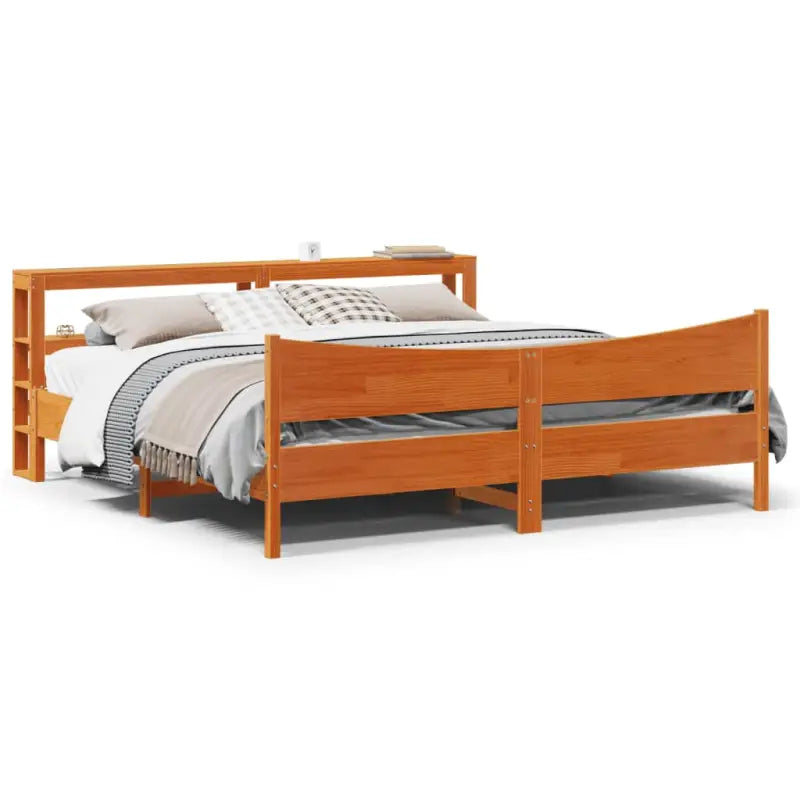 Bedframe van massief grenenhout voor een stabiele en duurzame slaapplaats - Wasbruin / 180 x 200 cm - Bedden & bedframes