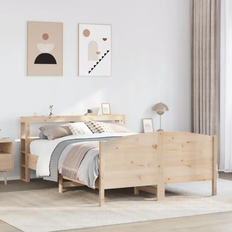Bedframe van massief grenenhout voor een stabiele en duurzame slaapkamer - Naturel / 120 x 200 cm - Bedden & bedframes