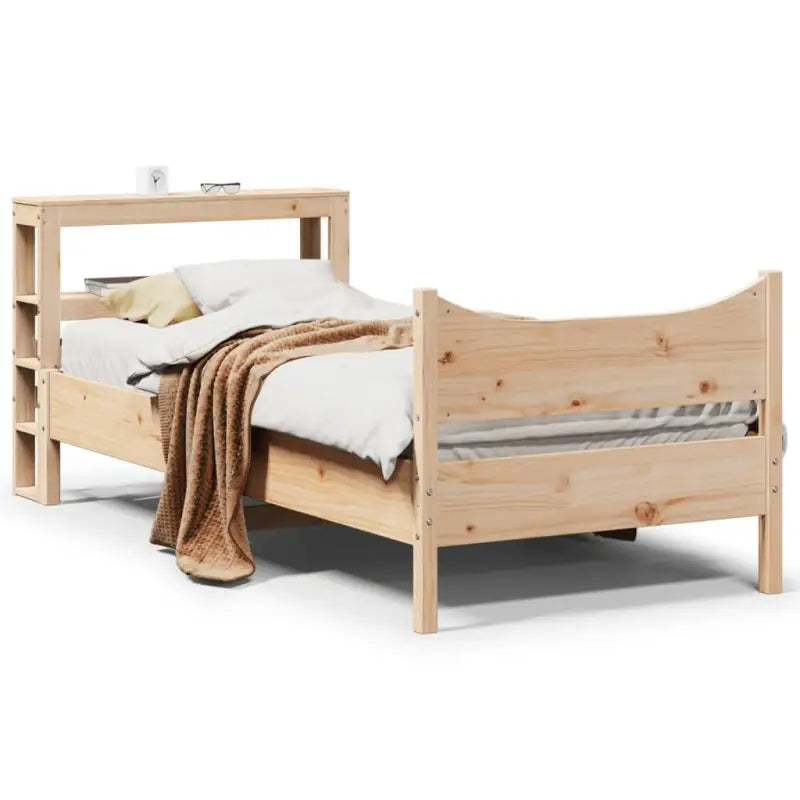 Bedframe van massief grenenhout voor een stabiele en duurzame slaapplaats - Naturel / 75 x 190 cm - Bedden & bedframes