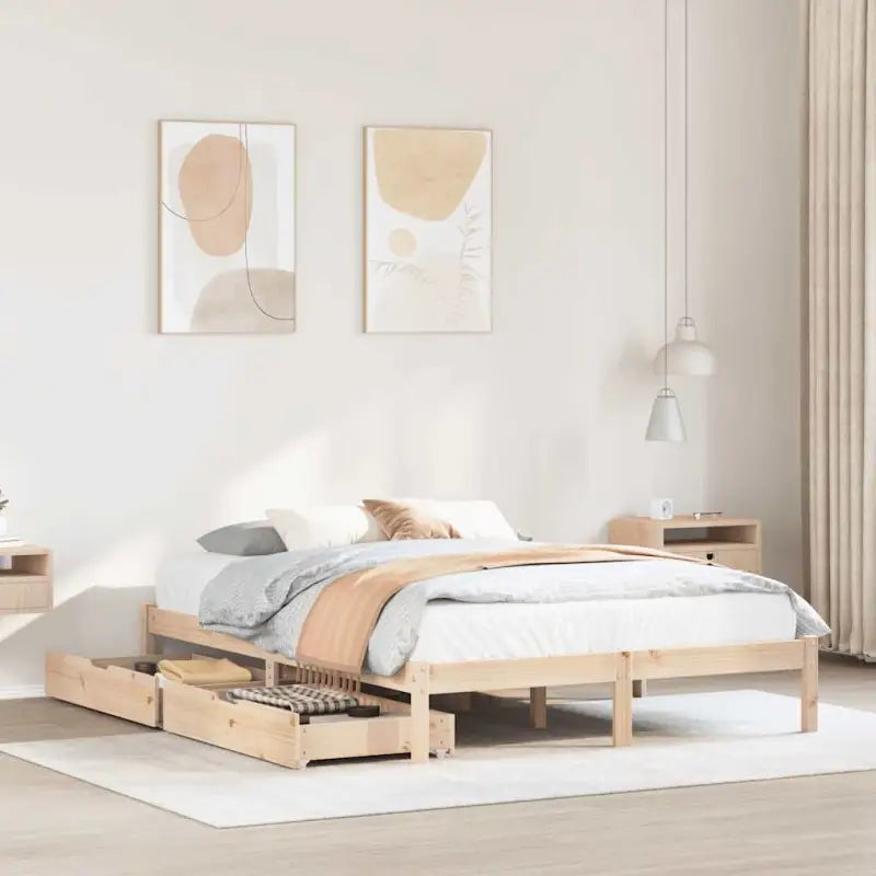 Bedframe van massief grenenhout voor een stabiele en duurzame slaap - Bedden & bedframes