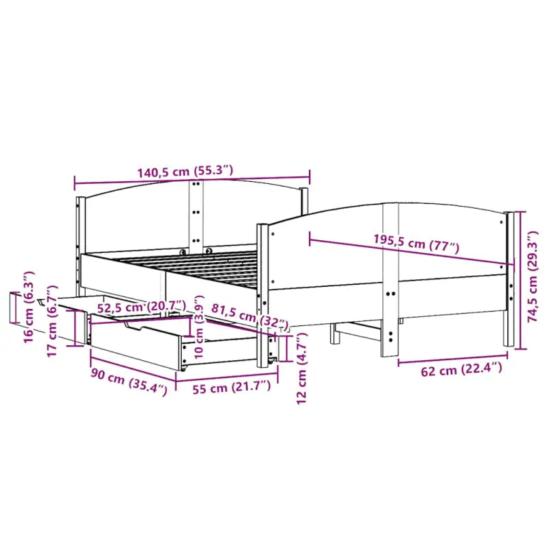 Bedframe van massief grenenhout voor een stabiele nachtrust - Bedden & bedframes