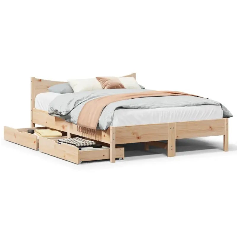 Bedframe van massief grenenhout voor een stabiele nachtrust - Naturel / 120 x 190 cm - Bedden & bedframes