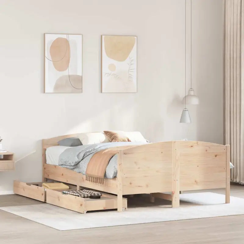 Bedframe van massief grenenhout voor een stabiele nachtrust - Naturel / 120 x 200 cm - Bedden & bedframes