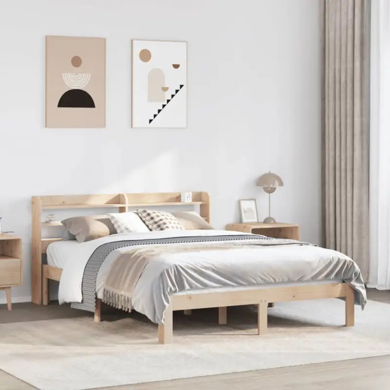 Bedframe van massief grenenhout voor een stabiele nachtrust - Naturel / 140 x 200 cm - Bedden & bedframes