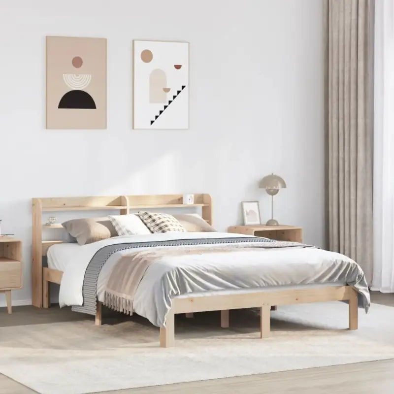 Bedframe van massief grenenhout voor een stabiele nachtrust - Naturel / 135 x 190 cm - Bedden & bedframes