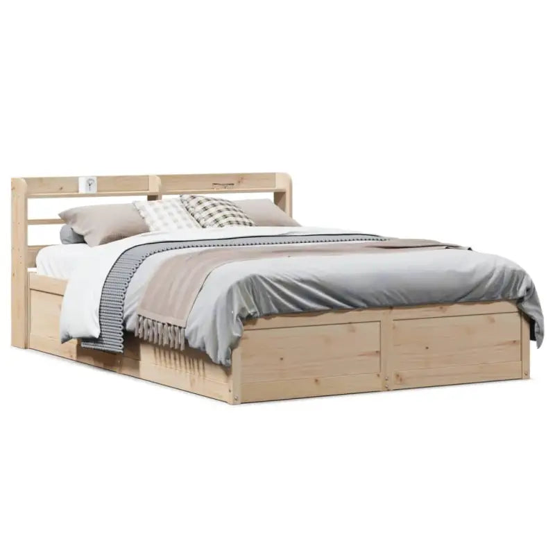 Bedframe van massief grenenhout voor een stabiele nachtrust - Naturel / 120 x 200 cm - Bedden & bedframes