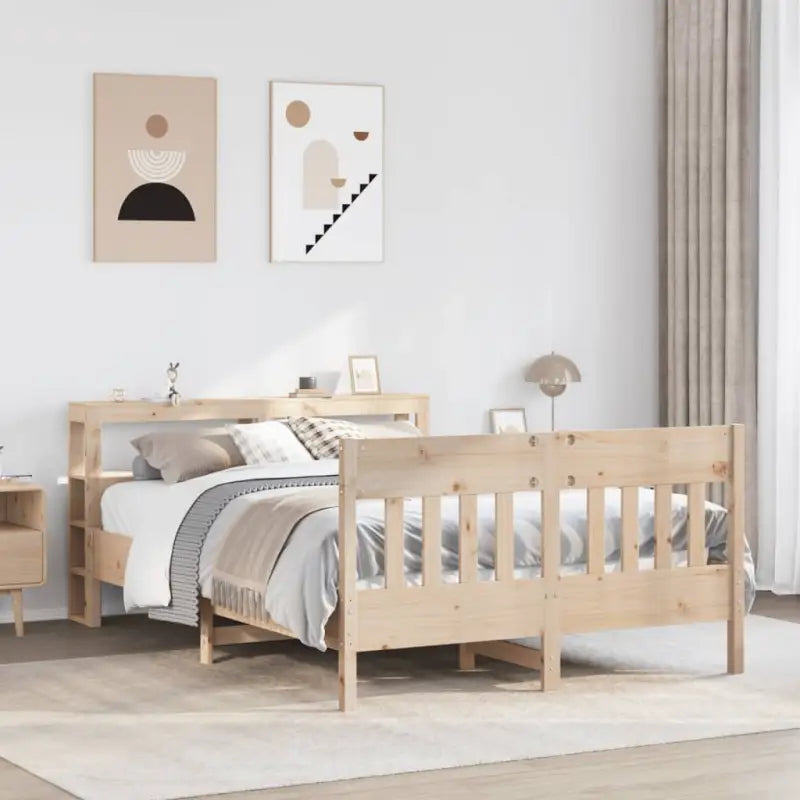 Bedframe van massief grenenhout voor een stabiele nachtrust - Naturel / 120 x 190 cm - Bedden & bedframes