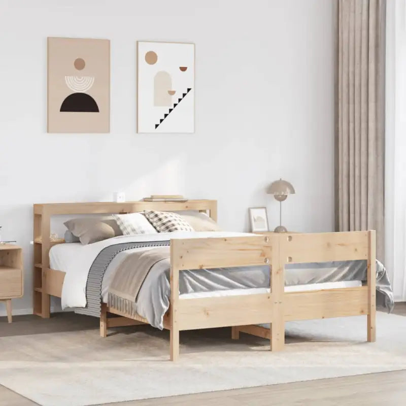 Bedframe van massief grenenhout voor een stabiele nachtrust - Naturel / 120 x 190 cm - Bedden & bedframes