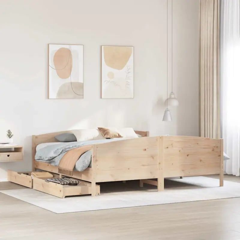 Bedframe van massief grenenhout voor een stabiele nachtrust - Naturel / 160 x 200 cm - Bedden & bedframes