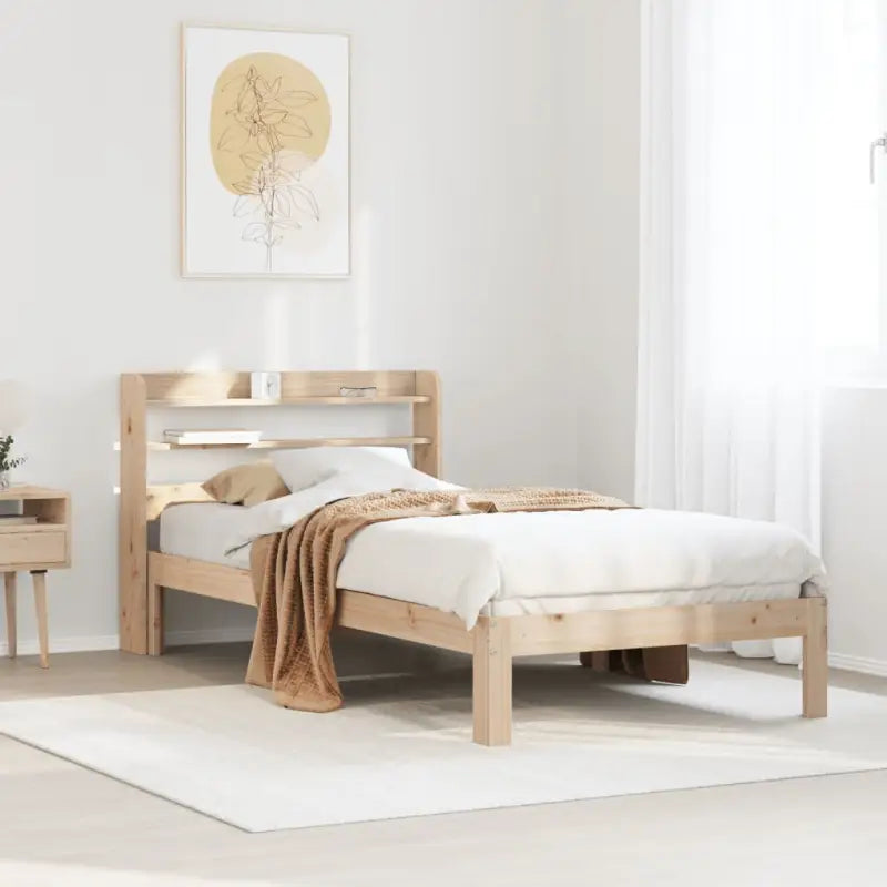 Bedframe van massief grenenhout voor een stabiele nachtrust - Naturel / 75 x 190 cm - Bedden & bedframes