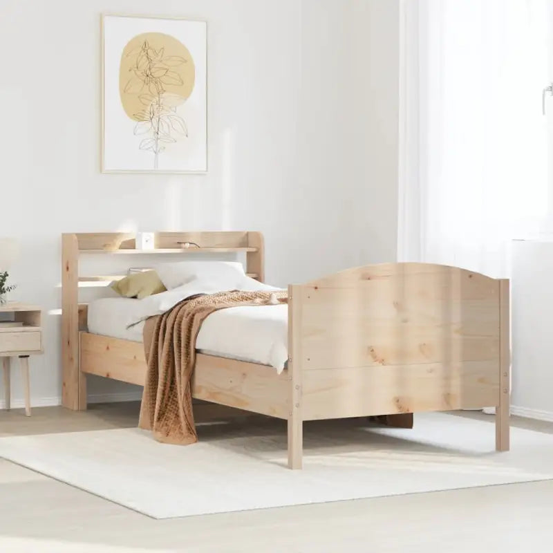 Bedframe van massief grenenhout voor een stabiele nachtrust - Naturel / 75 x 190 cm - Bedden & bedframes