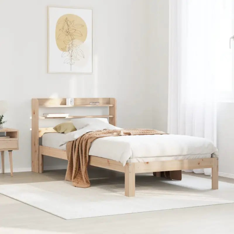 Bedframe van massief grenenhout voor een stabiele nachtrust - Naturel / 90 x 190 cm - Bedden & bedframes