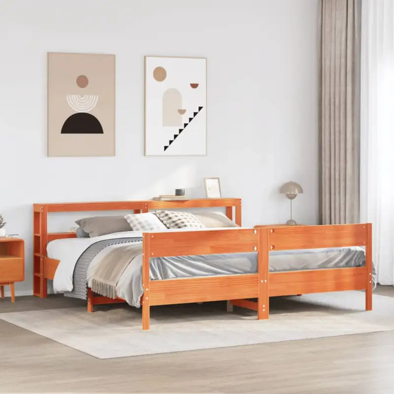 Bedframe van massief grenenhout voor een stabiele nachtrust - Wasbruin / 180 x 200 cm - Bedden & bedframes