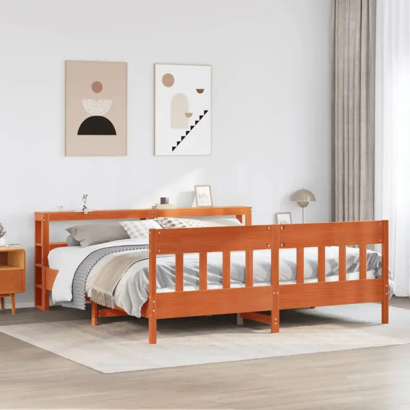 Bedframe van massief grenenhout voor een stabiele nachtrust - Wasbruin / 180 x 200 cm - Bedden & bedframes