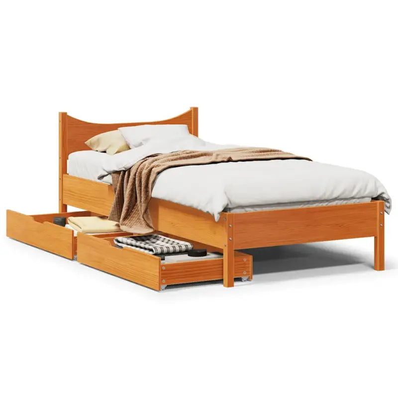 Bedframe van massief grenenhout voor een stabiele nachtrust - Wasbruin / 90 x 200 cm - Bedden & bedframes