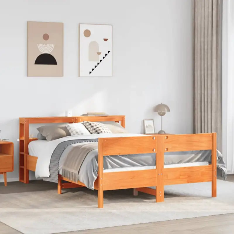 Bedframe van massief grenenhout voor een stabiele nachtrust - Wasbruin / 120 x 190 cm - Bedden & bedframes