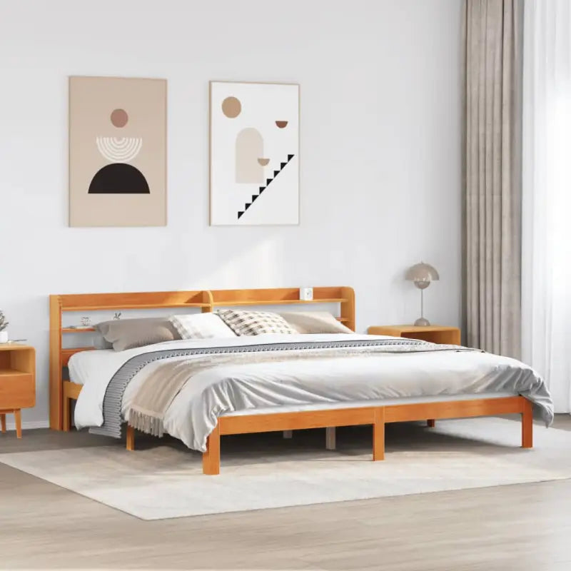 Bedframe van massief grenenhout voor een stabiele nachtrust - Wasbruin / 180 x 200 cm - Bedden & bedframes